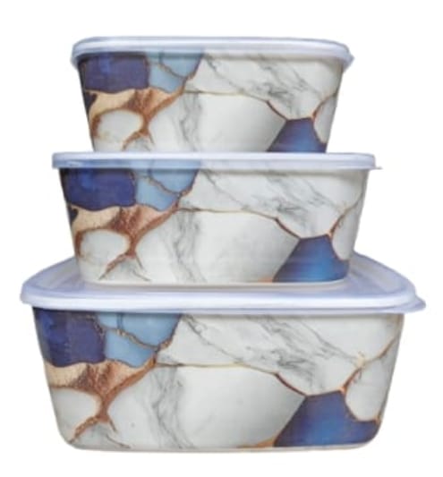 Set of 3 Melamine Bowls with Lids – Stylish Storage Bowl Set (Small, Medium & Large)