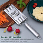 Multi-Functional Stainless Steel Vegetable Slicer & Grater Set – 3 in 1 - Stainless Steel