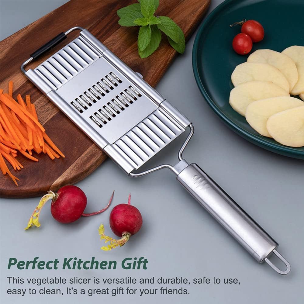 Multi-Functional Stainless Steel Vegetable Slicer & Grater Set – 3 in 1 - Stainless Steel