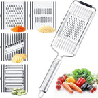 Multi-Functional Stainless Steel Vegetable Slicer & Grater Set – 3 in 1 - Stainless Steel
