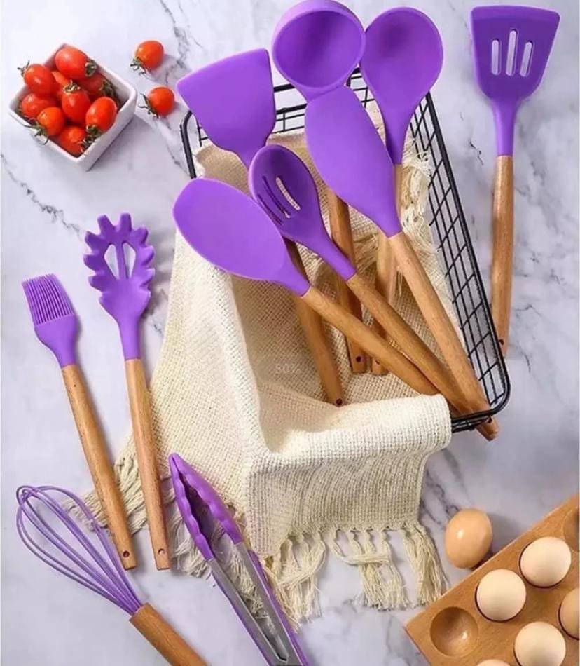 12 Pcs Silicon Spatula Spoon Set