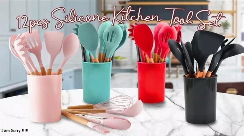 12 Pcs Silicon Spatula Spoon Set