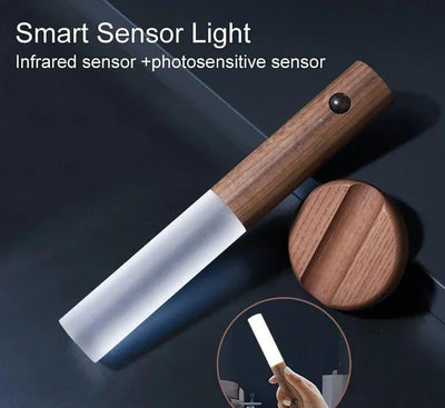 Wooden LED Wall Lamp With Motion Sensor-Intelligent Induction Light