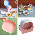 10 Pcs Colorful Plates with Stand