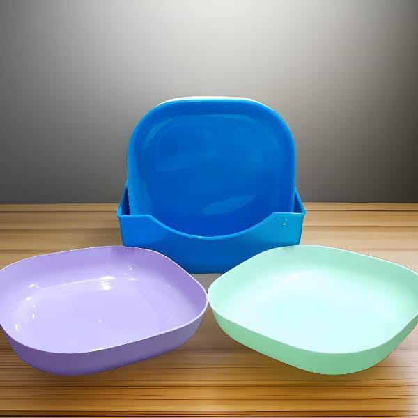 10 Pcs Colorful Plates with Stand