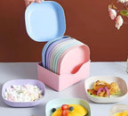 10 Pcs Colorful Plates with Stand