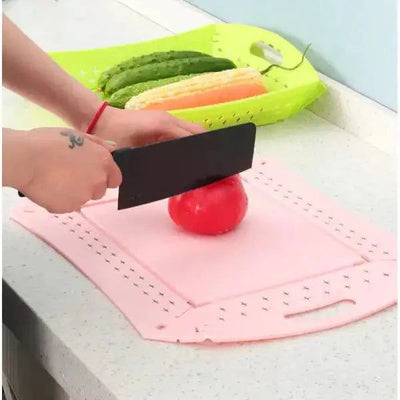 2in1 Foldable Drainage Kitchen Basket with Cutting Board