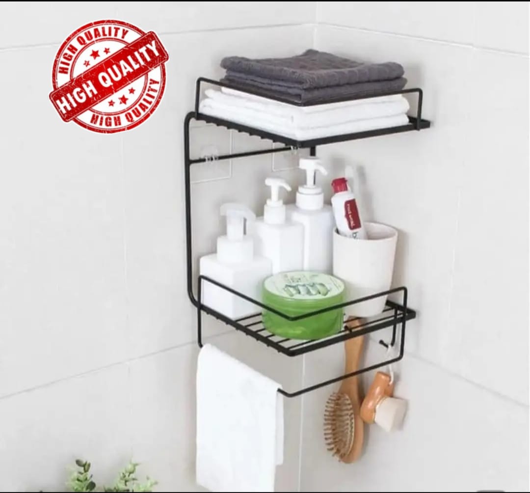 2 Layer E-Corner Iron Wall Mounted Shelf