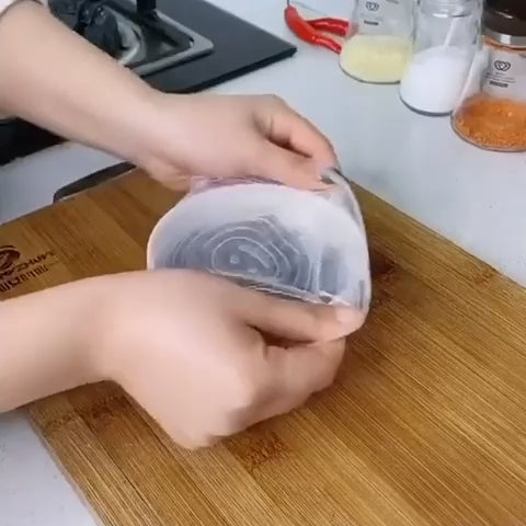 Silicone Stretchable Lid Covers (Set of 6 pcs - Mix/Random Colors)