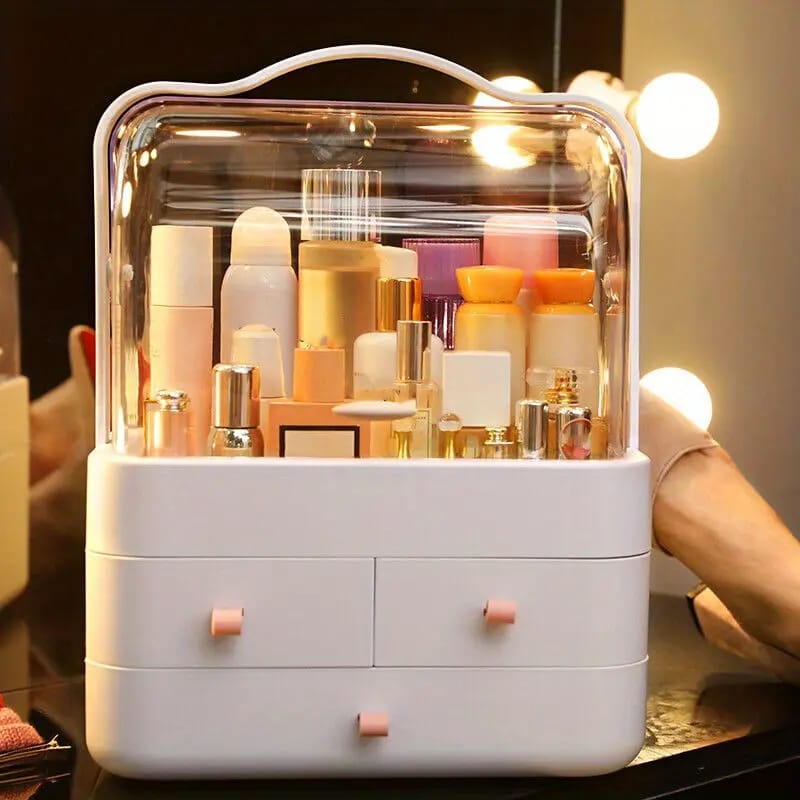 Cosmetic Storage Box, Makeup Organizer with Large Capacity with Storage Drawer