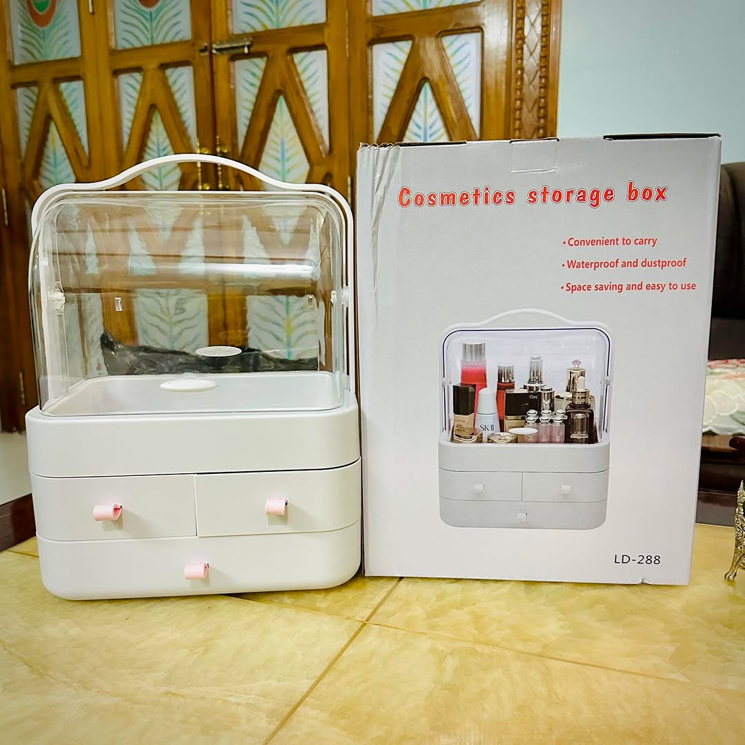 Cosmetic Storage Box, Makeup Organizer with Large Capacity with Storage Drawer