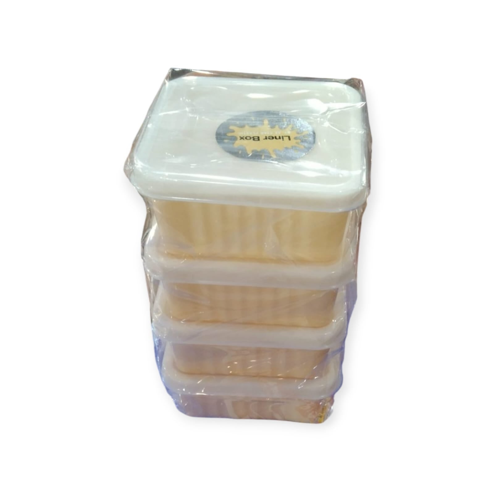 Plastic Liner Box (Set of 4) – Multipurpose Storage Containers with Lids | Available in Pink, Blue, Off-White & Green