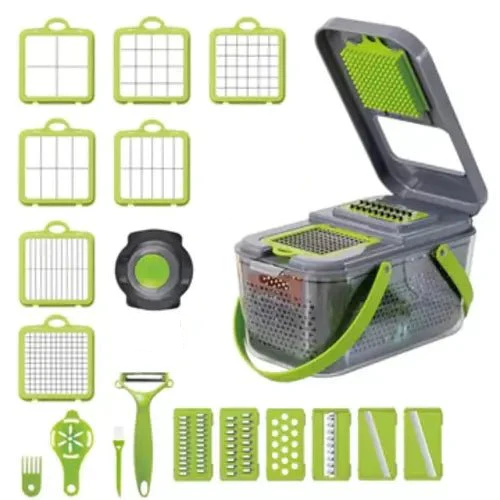 Ultimate Kitchen Vegetable Chopper & Grater Set - 22 in 1 Multi-Functional Tool with Strainer Basket