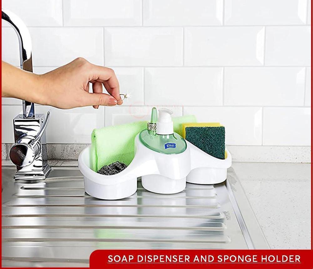 3 in 1 Soap dispenser and sponge holder