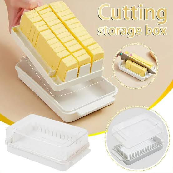 Premium Butter & Cheese Cutting Storage Box (White Only)