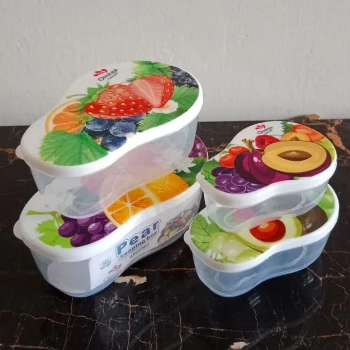 Storage Food Container Set (4 Pcs with Different Sizes in Pear Shape)