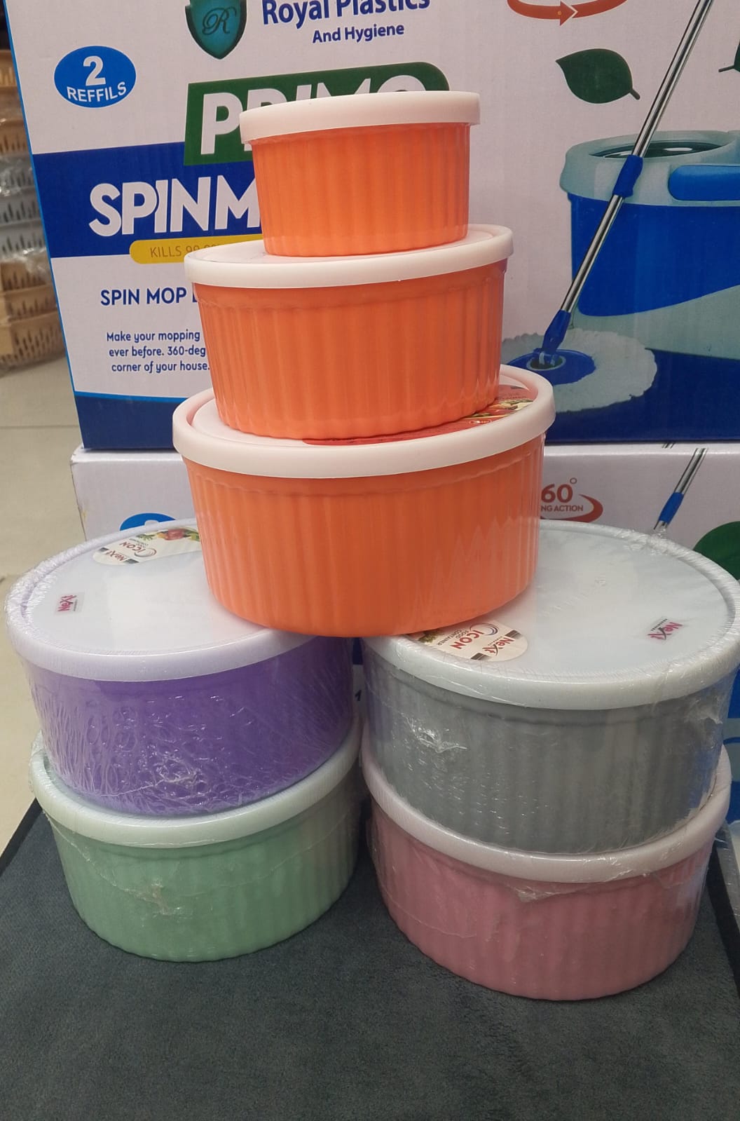 Food Container Set - Freezer Friendly and BPA Free - 3 Pcs -350ml, 850ml, 1800ml