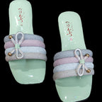 Women's Glitter PVC Flats Slippers Style 16
