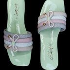 Women's Glitter PVC Flats Slippers Style 16