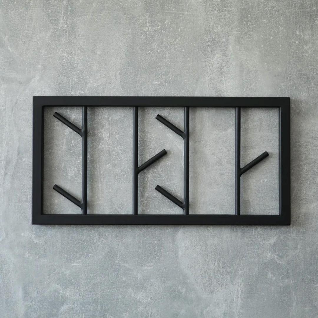 Wall Mounted Clothes Hanger-Metalic-Black