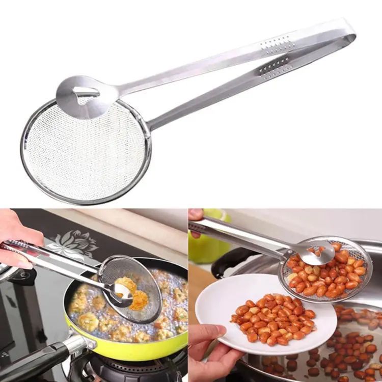 2 in 1 Multifunctional Frying Tool/Stainless Steel Frying Mesh Tong