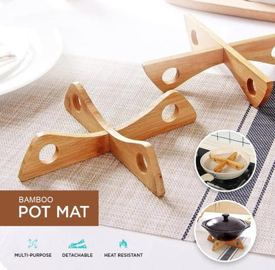 Wooden Pan Pot Holder – Detachable, Heat-Resistant & Non-Slip Stand for Hot Pans, Bowls, and Dishes